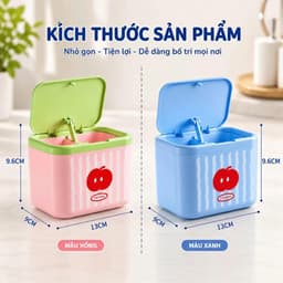 Hộp Đựng Tăm Bông Quả Táo Cute – Nắp Bật Tự Động Nhấn Nhè NhẹHộp Đựng Tăm Bông Trái Táo Pastel – Thiết Kế Nắp Bật 2