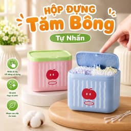 Hộp Đựng Tăm Bông Quả Táo Cute – Nắp Bật Tự Động Nhấn Nhè NhẹHộp Đựng Tăm Bông Trái Táo Pastel – Thiết Kế Nắp Bật 8