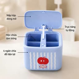 Hộp Đựng Tăm Bông Quả Táo Cute – Nắp Bật Tự Động Nhấn Nhè NhẹHộp Đựng Tăm Bông Trái Táo Pastel – Thiết Kế Nắp Bật 6