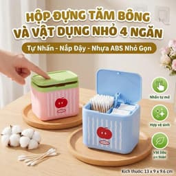 Hộp Đựng Tăm Bông Quả Táo Cute – Nắp Bật Tự Động Nhấn Nhè NhẹHộp Đựng Tăm Bông Trái Táo Pastel – Thiết Kế Nắp Bật 1