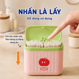 Hộp Đựng Tăm Bông Quả Táo Cute – Nắp Bật Tự Động Nhấn Nhè NhẹHộp Đựng Tăm Bông Trái Táo Pastel – Thiết Kế Nắp Bật 7