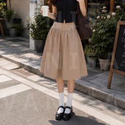 Chân Váy Lửng Kiểu Nữ Vải Kaki SUMI Đính 4 Nút Dáng Lửng Đơn Giản Kiểu Nhật đen trắng VANISA V4N 7