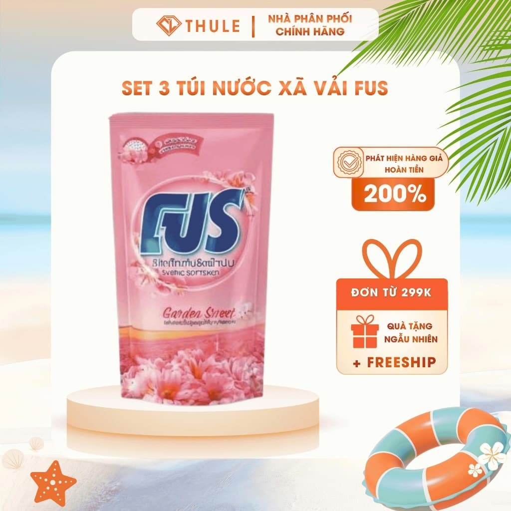 Set 3 Túi Nước Xả Vải FUS Thái Lan – Garden Sweet, Natural Fresh, Forest Aroma, Mềm Mượt Thơm Lâu Cho Cả Gia Đình