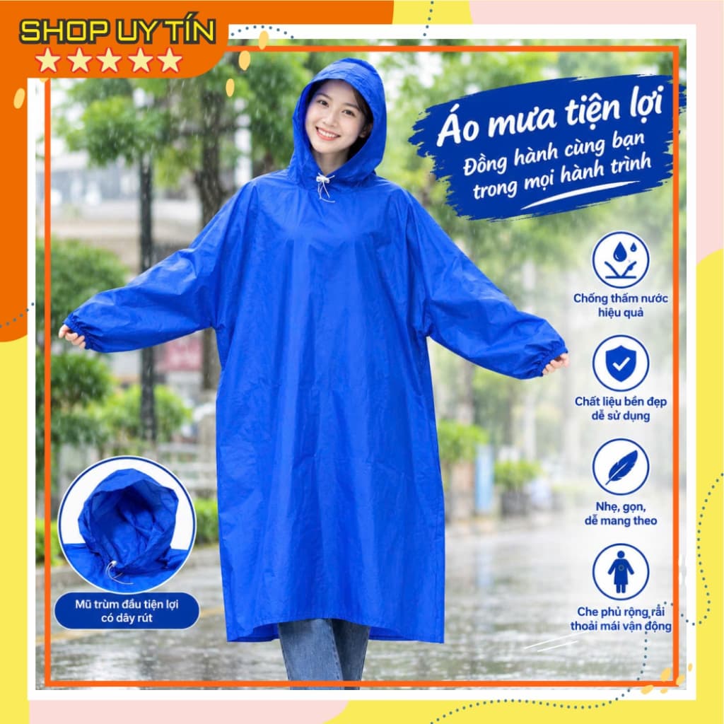 [Mẫu mới] Áo mưa Phú Sang hàng loại 1 bít hai bên chất liệu su dẻo siêu bền, gấp gọn tiện lợi, bảo vệ môi trường