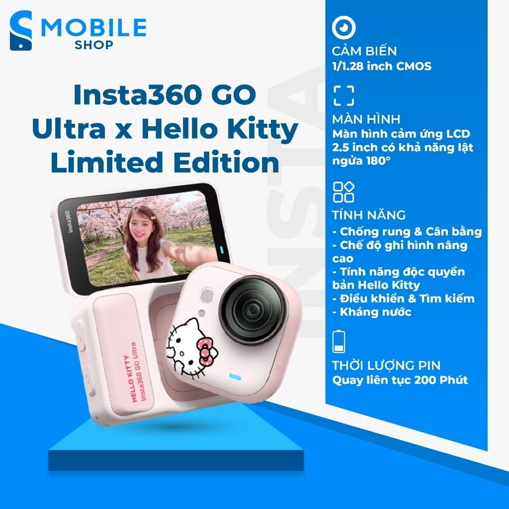 Camera hành trình Insta360 GO Ultra x Hello Kitty Limited Edition Chính Hãng