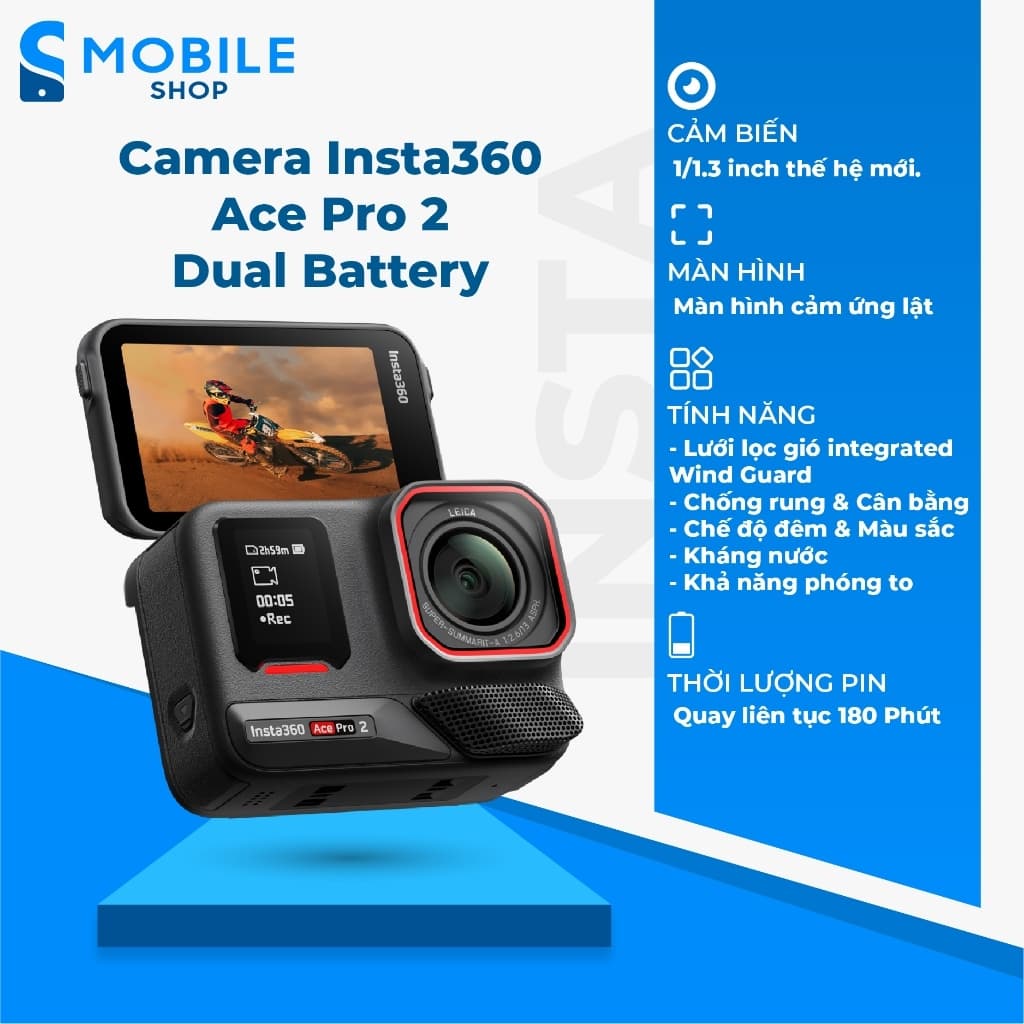 Camera hành trình Insta 360 Ace Pro 2 (Dual Battery) Chính Hãng