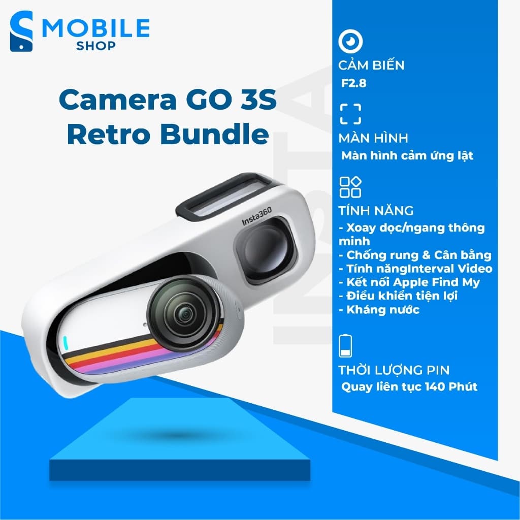Bộ camera Insta360 Go 3S Retro Bundle (Special Edition) Chính Hãng