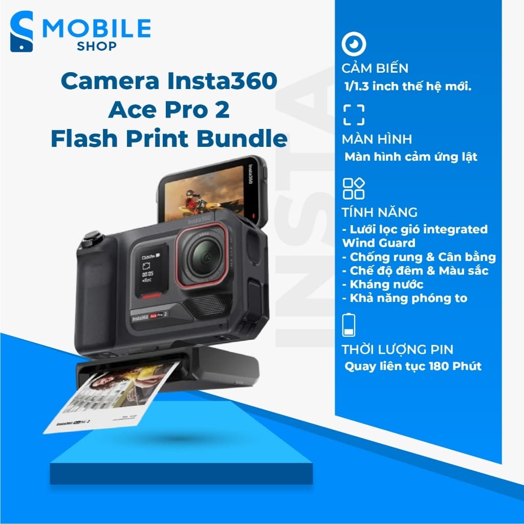 Camera hành trình Insta 360 Ace Pro 2 Flash Print Bundle Chính Hãng