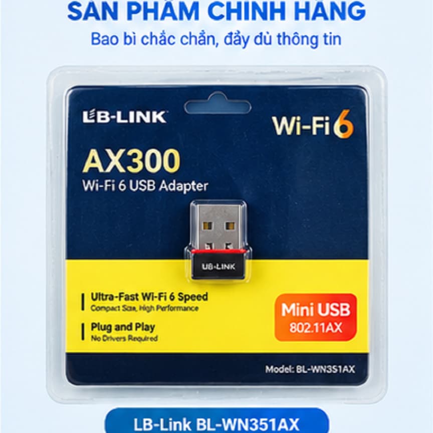 Usb Thu Sóng Wifi 6 LB-Link BL-WN351AX và WN155A (1 Anten)