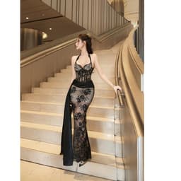 ĐẦM BODY COSET CÚP NGỰC  ĐUÔI CÁ VẠT DÀI LINLUXE 1