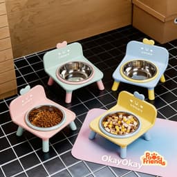 [Có Sẵn] Bộ Bát Ăn Đơn / Đôi Cho Chó Mèo Kèm Đế Nhựa, Bát Inox Đôi Thú Cưng 4