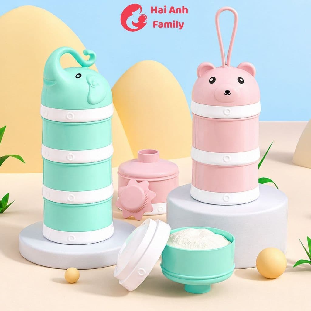 Hộp chia sữa bột cho bé MISUTA 3 ngăn chất liệu cao cấp