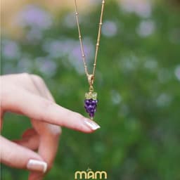 Dây chuyền Kaju đá tự nhiên năng lượng tình duyên học tập tài lộc mix charm mạ vàng - Mầm by Xanh 2