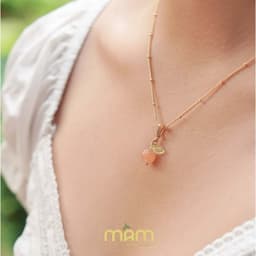 Dây chuyền Kaju đá tự nhiên năng lượng tình duyên học tập tài lộc mix charm mạ vàng - Mầm by Xanh 9
