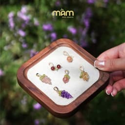 Dây chuyền Kaju đá tự nhiên năng lượng tình duyên học tập tài lộc mix charm mạ vàng - Mầm by Xanh 4