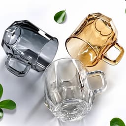 Cốc Quai Thủy Tinh Pha Lê, Ly Với Thiết Kế Đế Hình Ngũ Giác Thể Tích 260ml 3