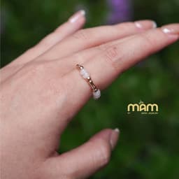 Nhẫn Mizuki đá tự nhiên năng lượng tình duyên học tập tài lộc mix charm mạ vàng - Mầm by Xanh 5