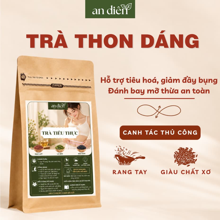 Trà tiêu thực, trà đẹp dáng An Diên, hỗ trợ giảm cân, giảm mỡ bụng, đùi, bắp tay giúp cơ thể thon gọn, săn chắc