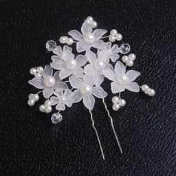 Trâm Cài Tóc Cô Dâu Hoa Lan Nhí Ngoc Trai Pha Lê – Phụ Kiện Tóc Cưới Handmade Thanh Lịch ponny 1