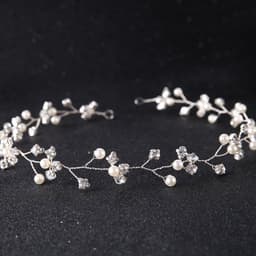 Dây Cài Tóc Cô Dâu Hoa Baby Ngoc Trai Pha Lê – Phụ Kiện Tóc Cưới Handmade Thanh Lịch ponny 1