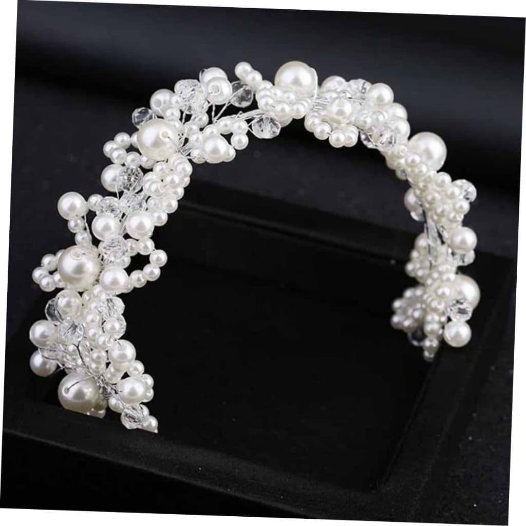 Băng Đô Cô Dâu Ngoc Trai Pha Lê – Phụ Kiện Tóc Cưới Handmade Sang Trọng ponny