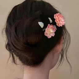 Kẹp Cài Tóc Cô Dâu Hoa Sen Hồng 3D – Phụ Kiện Tóc Cưới Handmade Thanh Lịch ponny 4