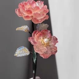 Kẹp Cài Tóc Cô Dâu Hoa Sen Hồng 3D – Phụ Kiện Tóc Cưới Handmade Thanh Lịch ponny 3