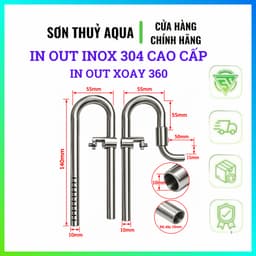 Bộ In Out Inox 304 dành Cho Bể Shallow Tank | F10 F12 F16 | In Out Váng Hút Váng Bể Thủy Sinh 2