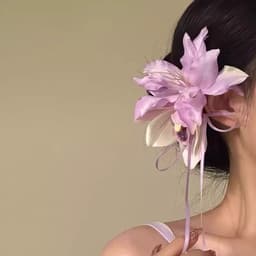 Kẹp Tóc Hoa Mộc Lan Mix Lily Tím – Kẹp Tóc Hoa 3D Phối Áo Dài Nữ Tính ponny 2