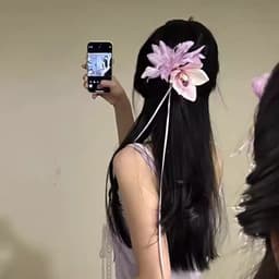 Kẹp Tóc Hoa Mộc Lan Mix Lily Tím – Kẹp Tóc Hoa 3D Phối Áo Dài Nữ Tính ponny 3