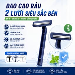 Set 10 dao cạo râu lưỡi kép noname. LMS 4