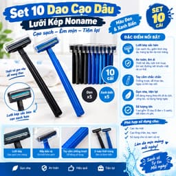 Set 10 dao cạo râu lưỡi kép noname. LMS 1