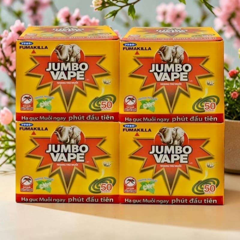 Combo 6 Hộp Nhang muỗi Jumbo Vape hương Hoa Lài  Mỗi Hộp 50 Khoanh (Trừ muỗi sốt xuất huyết)