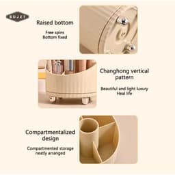 Kệ đựng (mỹ Phẩm/ Bút) Nhựa 5 Ngăn Xoay 360 độ 6