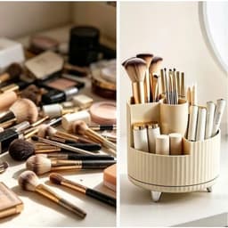 Kệ đựng (mỹ Phẩm/ Bút) Nhựa 5 Ngăn Xoay 360 độ 7