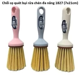 Chổi cọ quét bụi rửa chén đa năng 1827 (7x21cm) và Bộ chổi + ki hốt rác mini (loại rẻ)/ Chà Nồi Xoong inox 21cm. LMS 1