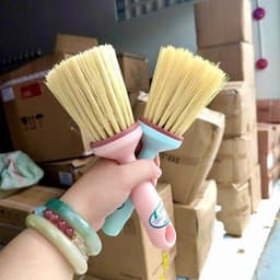 Chổi cọ quét bụi rửa chén đa năng 1827 (7x21cm) và Bộ chổi + ki hốt rác mini (loại rẻ)/ Chà Nồi Xoong inox 21cm. LMS 4