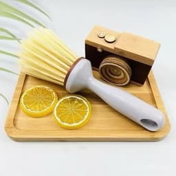 Chổi cọ quét bụi rửa chén đa năng 1827 (7x21cm) và Bộ chổi + ki hốt rác mini (loại rẻ)/ Chà Nồi Xoong inox 21cm. LMS 2