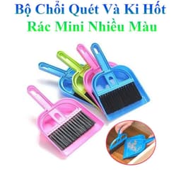 Chổi cọ quét bụi rửa chén đa năng 1827 (7x21cm) và Bộ chổi + ki hốt rác mini (loại rẻ)/ Chà Nồi Xoong inox 21cm. LMS 8
