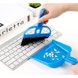 Chổi cọ quét bụi rửa chén đa năng 1827 (7x21cm) và Bộ chổi + ki hốt rác mini (loại rẻ)/ Chà Nồi Xoong inox 21cm. LMS 9