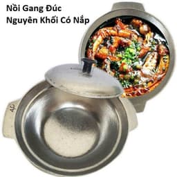 Nồi Gang Đúc Nguyên Khối 22cm Có Nắp 1