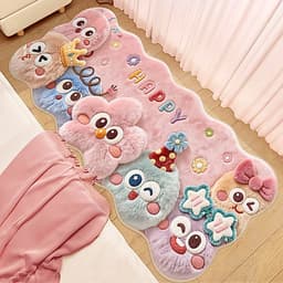 Thảm Chân Giường Lông Cừu Cashmere Pom/ Hình Thú và Thảm Chân 3D Hình Thú (Dạng Lông Cừu) 7