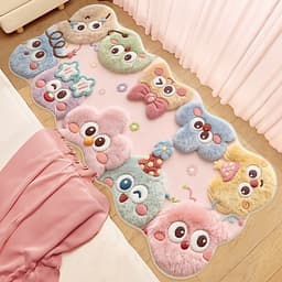 Thảm Chân Giường Lông Cừu Cashmere Pom/ Hình Thú và Thảm Chân 3D Hình Thú (Dạng Lông Cừu) 1