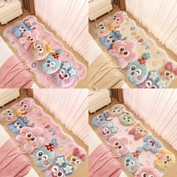 Thảm Chân Giường Lông Cừu Cashmere Pom/ Hình Thú và Thảm Chân 3D Hình Thú (Dạng Lông Cừu) 3