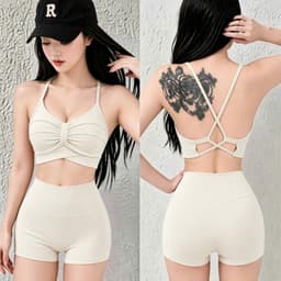 Bộ tập Gym, Yoga, Erobic cho nữ chất LuLu hàng Quảng Châu cao cấp BT908 4