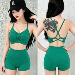 Bộ tập Gym, Yoga, Erobic cho nữ chất LuLu hàng Quảng Châu cao cấp BT908 5