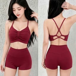 Bộ tập Gym, Yoga, Erobic cho nữ chất LuLu hàng Quảng Châu cao cấp BT908 2