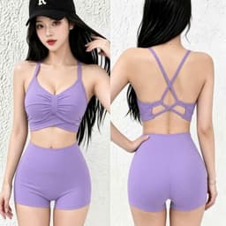 Bộ tập Gym, Yoga, Erobic cho nữ chất LuLu hàng Quảng Châu cao cấp BT908 7