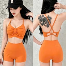 Bộ tập Gym, Yoga, Erobic cho nữ chất LuLu hàng Quảng Châu cao cấp BT908 3
