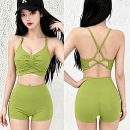 Bộ tập Gym, Yoga, Erobic cho nữ chất LuLu hàng Quảng Châu cao cấp BT908 1